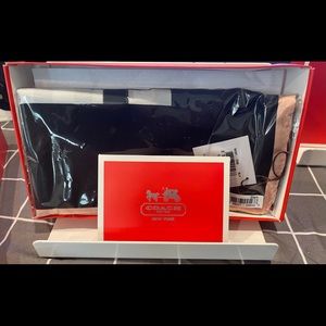 #54 - Coach Scarf. Brand New In Box. Black / White & Pink.